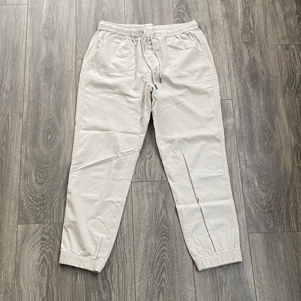 C.C California - Cotton Blend Drawstring Jogger Pant in Beige - Size M